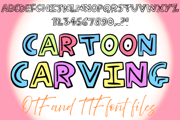 Cartoon Carving Font for Business